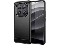 Flexible Handy Schutzhülle mit gebürster Carbon Textur auf der Rückseite für zum Schutz des Xiaomi Redmi Note 14 Pro 5G  Display und Gehäuse Case in schwarz von Screenguard