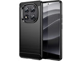 Flexible Handy Schutzhülle mit gebürster Carbon Textur auf der Rückseite für zum Schutz des Xiaomi Redmi Note 14 Pro 5G  Display und Gehäuse Case in schwarz von Screenguard