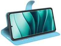 Lederhülle Karten Wallet Ledertasche Etui für Xiaomi Redmi Note 14 Pro+ 5G in hellblau von Screenguard
