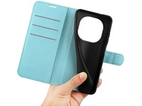Lederhülle Karten Wallet Ledertasche Etui für Xiaomi Redmi Note 14 Pro 5G in hellblau von Screenguard