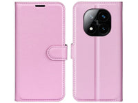 Lederhülle Karten Wallet Ledertasche Etui für Xiaomi Redmi Note 14 Pro+ 5G in rosa von Screenguard