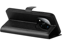 Lederhülle Karten Wallet Ledertasche Etui für Xiaomi Redmi Note 14 Pro+ 5G in schwarz von Screenguard