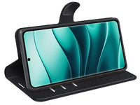 Lederhülle Karten Wallet Ledertasche Etui für Xiaomi Redmi Note 14 Pro+ 5G in schwarz von Screenguard