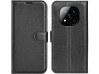 Lederhülle Karten Wallet Ledertasche Etui für Xiaomi Redmi Note 14 Pro+ 5G in schwarz von Screenguard