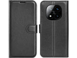 Lederhülle Karten Wallet Ledertasche Etui für Xiaomi Redmi Note 14 Pro+ 5G in schwarz von Screenguard
