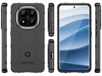 Widerstandsfähige, stabile Outdoor Sport Hülle für das Xiaomi Redmi Note 14 Pro+ 5G für Handwerker, Baustelle, Business, äusserst stabil mit erhöhten Rändern und Kanten in schwarz von Screenguard