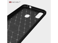 Flexible Handy Schutzhülle mit gebürster Carbon Textur auf der Rückseite für zum Schutz des Xiaomi Redmi Note 7  Display und Gehäuse Case in schwarz von Screenguard