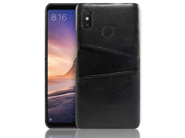 CardCaddy Leder Backcase mit Kartenfächern für Xiaomi Redmi Note 7 in schwarz von Screenguard