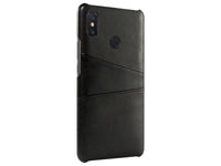 CardCaddy Leder Backcase mit Kartenfächern für Xiaomi Redmi Note 7 in schwarz von Screenguard