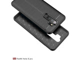 Soft TPU Case mit Design aus feinem veganen Leder für Xiaomi Redmi Note 8 Pro stabil mit erhöhten Rändern und Kanten in schwarz von Screenguard