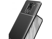 Hochwertig stabile Soft TPU Smartphone Handy Hülle im Carbon Design für Xiaomi Redmi Note 9 zum Schutz des Display und Gehäuse Cover in schwarz von Screenguard