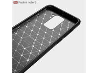 Flexible Handy Schutzhülle mit gebürster Carbon Textur auf der Rückseite für zum Schutz des Xiaomi Redmi Note 9  Display und Gehäuse Case in schwarz von Screenguard