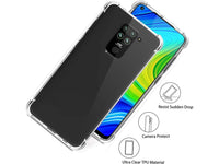 Hoch transparenter TPU Gummi Schutz Handy Hülle Clear Case klar mit verstärkten Schutzecken Bumper für das Xiaomi Redmi Note 9 Display und Gehäuse in transparent von Screenguard