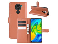 Lederhülle Portemonnaie Karten Ledertasche für Xiaomi Redmi Note 9 in braun von Screenguard