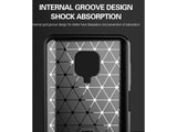 Flexible Handy Schutzhülle mit gebürster Carbon Textur auf der Rückseite für zum Schutz des Xiaomi Redmi Note 9 Pro  Display und Gehäuse Case in schwarz von Screenguard