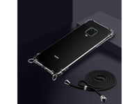 Necklace Handy Hülle mit Kordel Kette schwarz zum Tragen des Xiaomi Redmi Note 9S am Körper wie Handtasche Lanyard, stabil mit erhöhten Rändern und Kanten in transparent von Screenguard