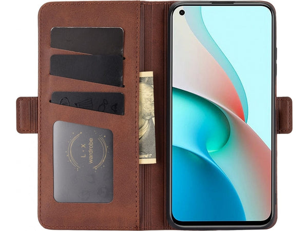 Veganes Flip Case Leder Etui Hülle mit Karten Fächer und Sichtfenster für Xiaomi Redmi Note 9T in mokka von Screenguard