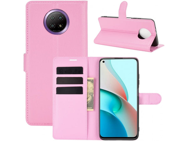 Lederhülle Portemonnaie Karten Ledertasche für Xiaomi Redmi Note 9T in rosa von Screenguard