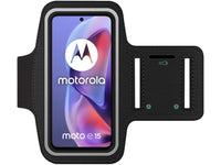 Fitness Joggen Sport Running Smartphone Armband für bequemes Tragen eines Motorola Moto E15 Handy am Arm von SmartFitness