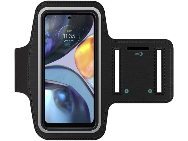 Fitness Joggen Sport Running Smartphone Armband für bequemes Tragen eines Motorola Moto G22 Handy am Arm von SmartFitness