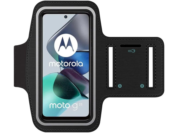 Fitness Joggen Sport Running Smartphone Armband für bequemes Tragen eines Motorola Moto G23 Handy am Arm von SmartFitness