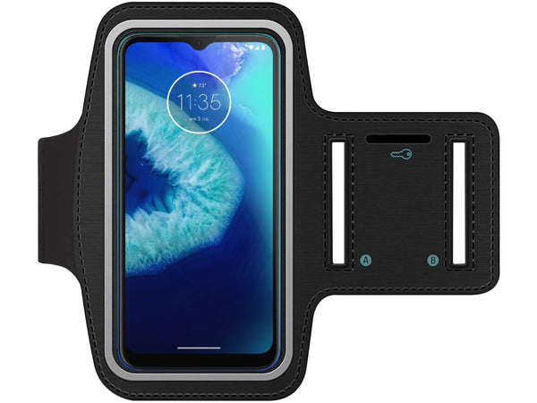 Fitness Joggen Sport Running Smartphone Armband für bequemes Tragen eines Motorola Moto G8 Power Lite Handy am Arm von SmartFitness