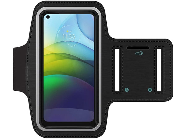 Fitness Joggen Sport Running Smartphone Armband für bequemes Tragen eines Motorola Moto G9 Power Handy am Arm von SmartFitness