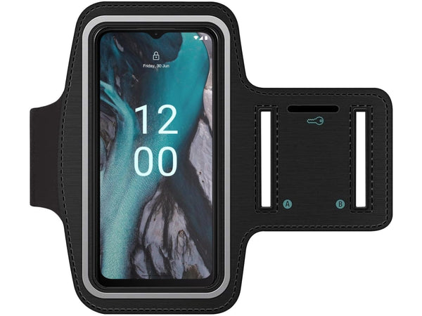 Fitness Joggen Sport Running Smartphone Armband für bequemes Tragen eines Nokia C22 Handy am Arm von SmartFitness