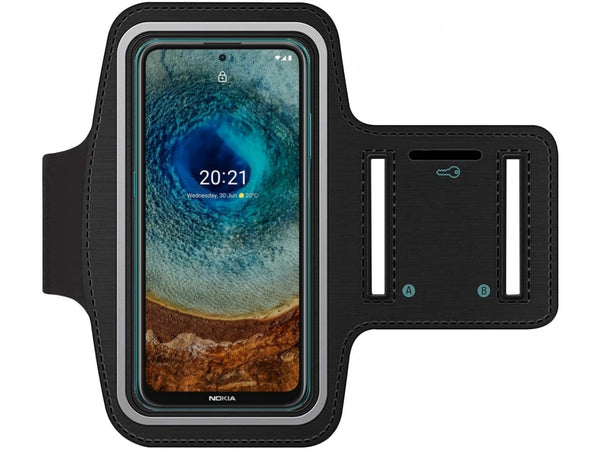 Fitness Joggen Sport Running Smartphone Armband für bequemes Tragen eines Nokia X10 Handy am Arm von SmartFitness