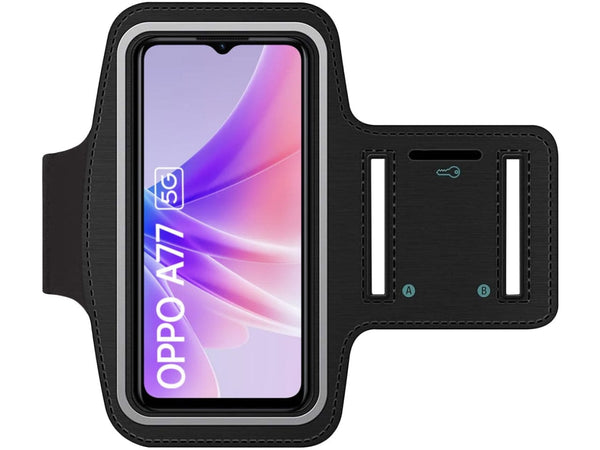 Fitness Joggen Sport Running Smartphone Armband für bequemes Tragen eines Oppo A77 5G Handy am Arm von SmartFitness
