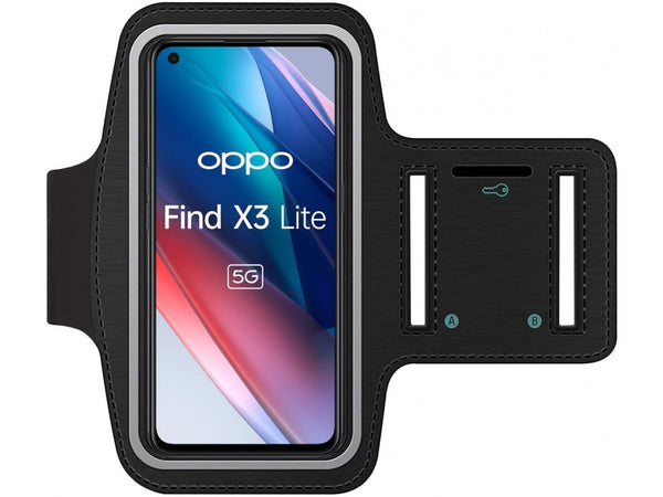 Fitness Joggen Sport Running Smartphone Armband für bequemes Tragen eines Oppo Find X3 Lite Handy am Arm von SmartFitness