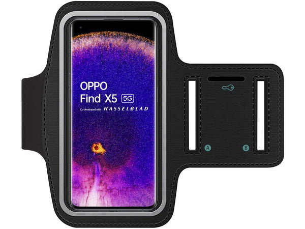 Fitness Joggen Sport Running Smartphone Armband für bequemes Tragen eines Oppo Find X5 Handy am Arm von SmartFitness