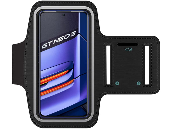 Fitness Joggen Sport Running Smartphone Armband für bequemes Tragen eines Realme GT Neo 3 Handy am Arm von SmartFitness