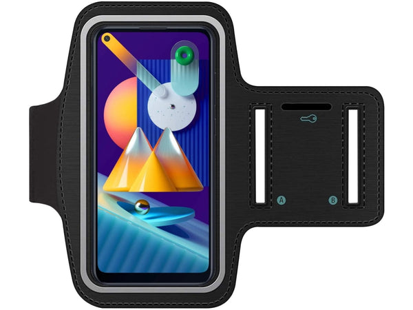 Fitness Joggen Sport Running Smartphone Armband für bequemes Tragen eines Samsung Galaxy M11 Handy am Arm von SmartFitness