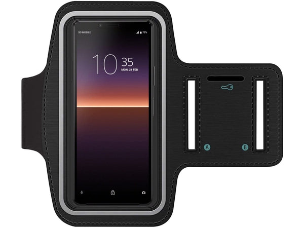 Fitness Joggen Sport Running Smartphone Armband für bequemes Tragen eines Sony Xperia 10 II Handy am Arm von SmartFitness