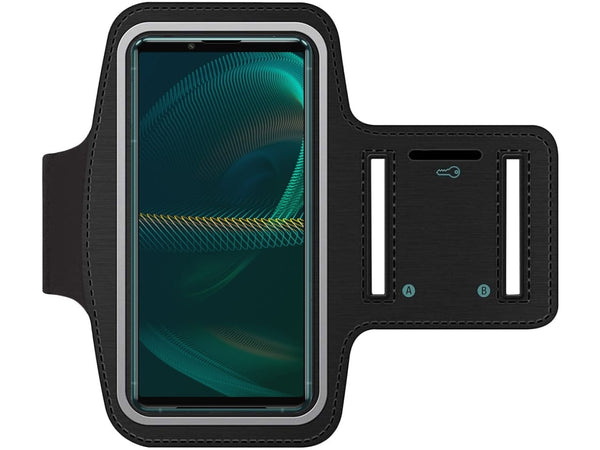 Fitness Joggen Sport Running Smartphone Armband für bequemes Tragen eines Sony Xperia 5 III Handy am Arm von SmartFitness