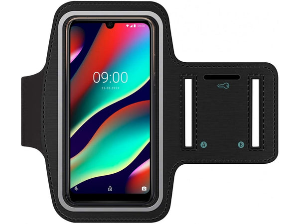 Fitness Joggen Sport Running Smartphone Armband für bequemes Tragen eines Wiko View 3 Pro Handy am Arm von SmartFitness