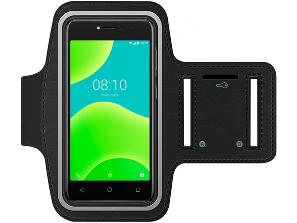 Fitness Joggen Sport Running Smartphone Armband für bequemes Tragen eines Wiko Y50 Handy am Arm von SmartFitness