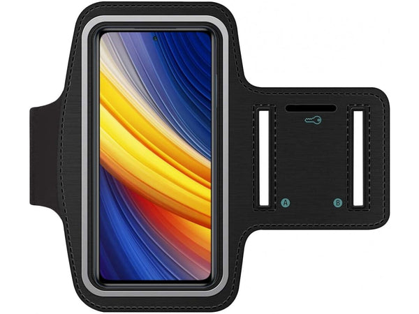 Fitness Joggen Sport Running Smartphone Armband für bequemes Tragen eines Xiaomi Poco X3 Pro Handy am Arm von SmartFitness