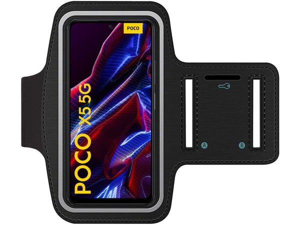 Fitness Joggen Sport Running Smartphone Armband für bequemes Tragen eines Xiaomi Poco X5 5G Handy am Arm von SmartFitness