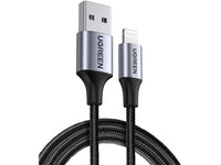 UGREEN iPhone Lightning USB Ladekabel Nylon Alu MFi 2 Meter schwarz